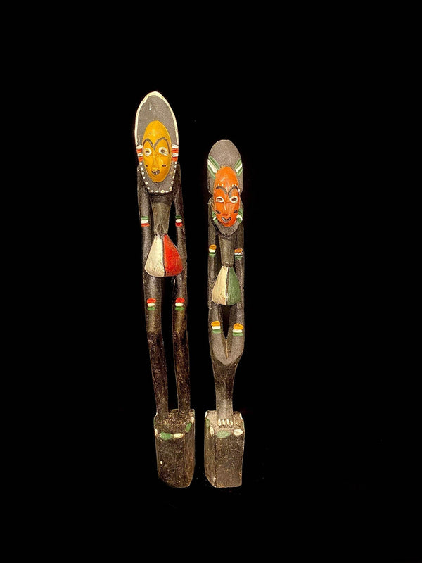 2 sculpture Songye statue African Tribal Wood Hand Carved