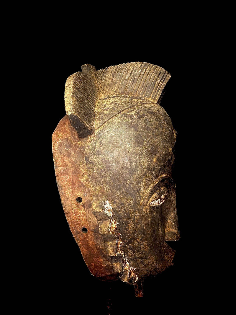 African Art Hand Carved Wooden Baule Guro Mask Carved In