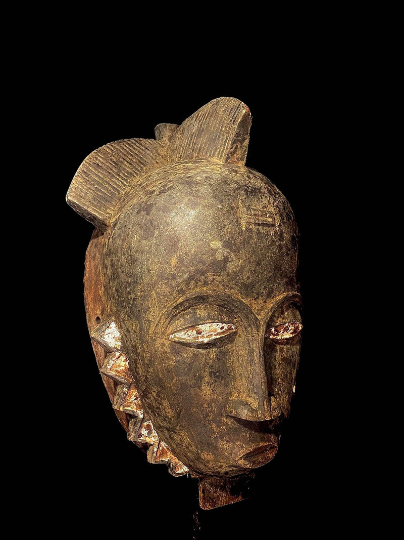 African Art Hand Carved Wooden Baule Guro Mask Carved In