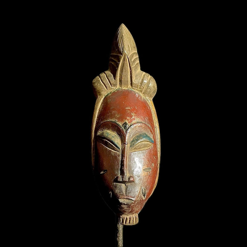 African Baule Ndoma Tribal Face Mask Wood Hand Carved Wall