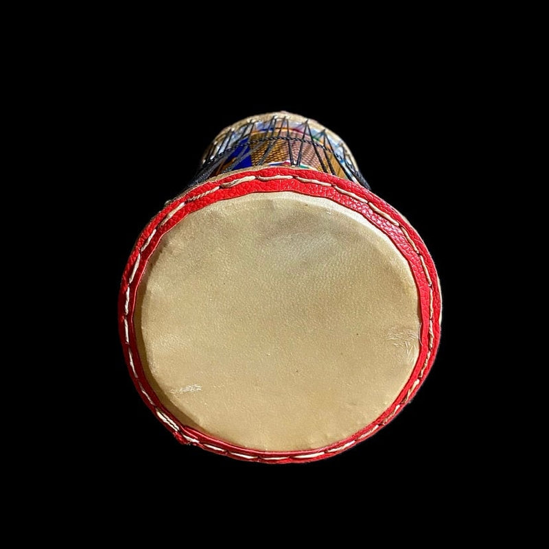 African djembe drum instrument known for its vibrant colors