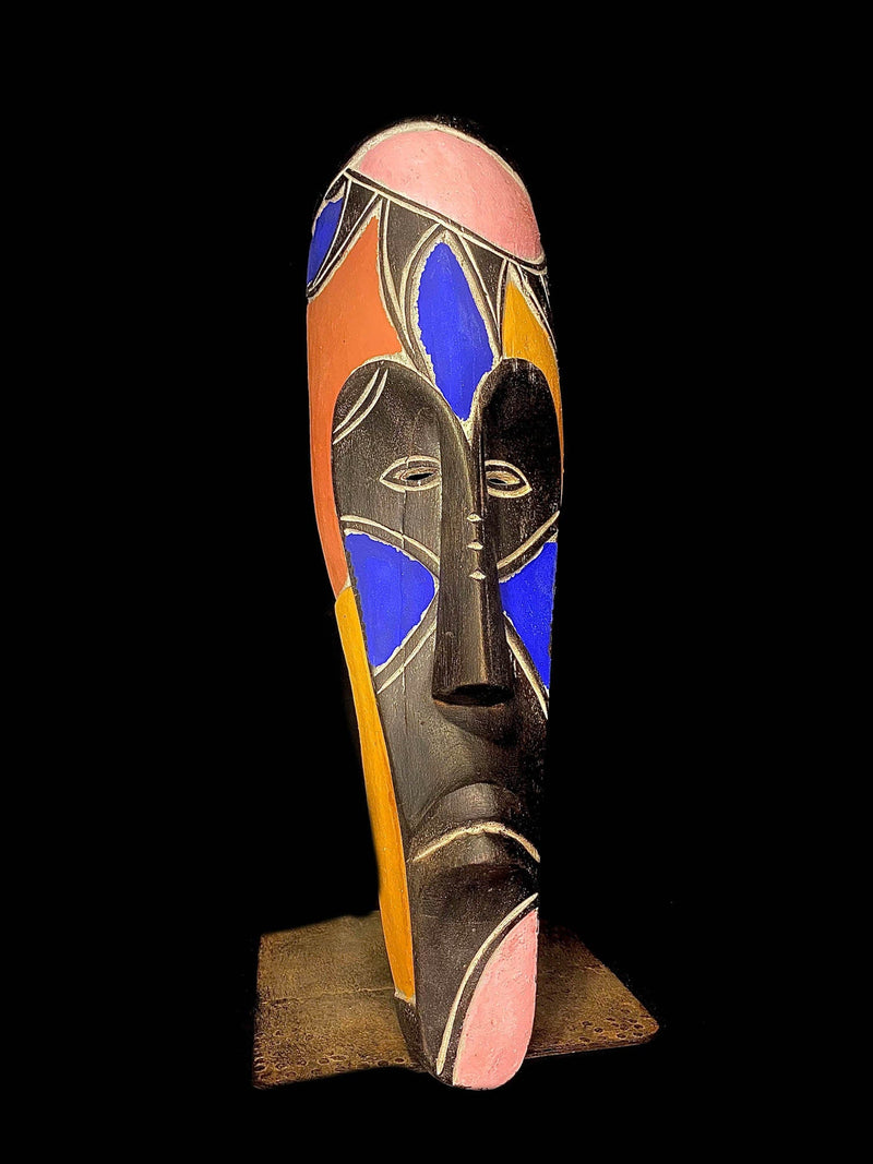 African Face Mask African Tribal Art Wooden Carved Fang Mask