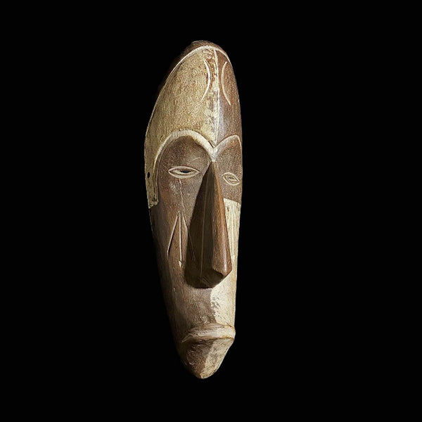 African Fang Nigil Mask Tribal Vintage Wood Carved Hanging
