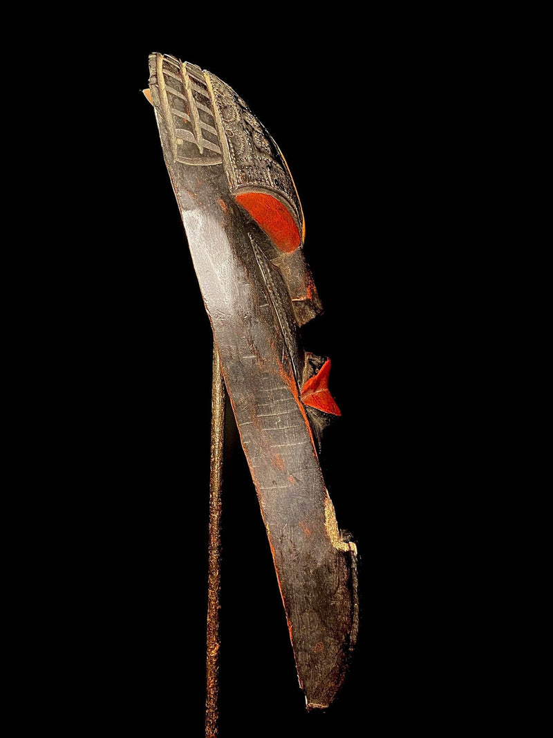 african figure AFRICAN Mask Marka Brass Wood Burkina Faso