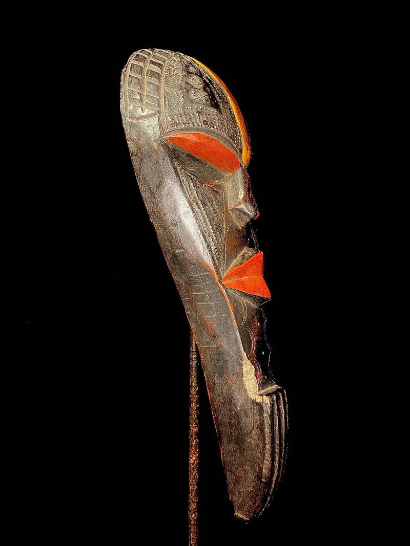 african figure AFRICAN Mask Marka Brass Wood Burkina Faso