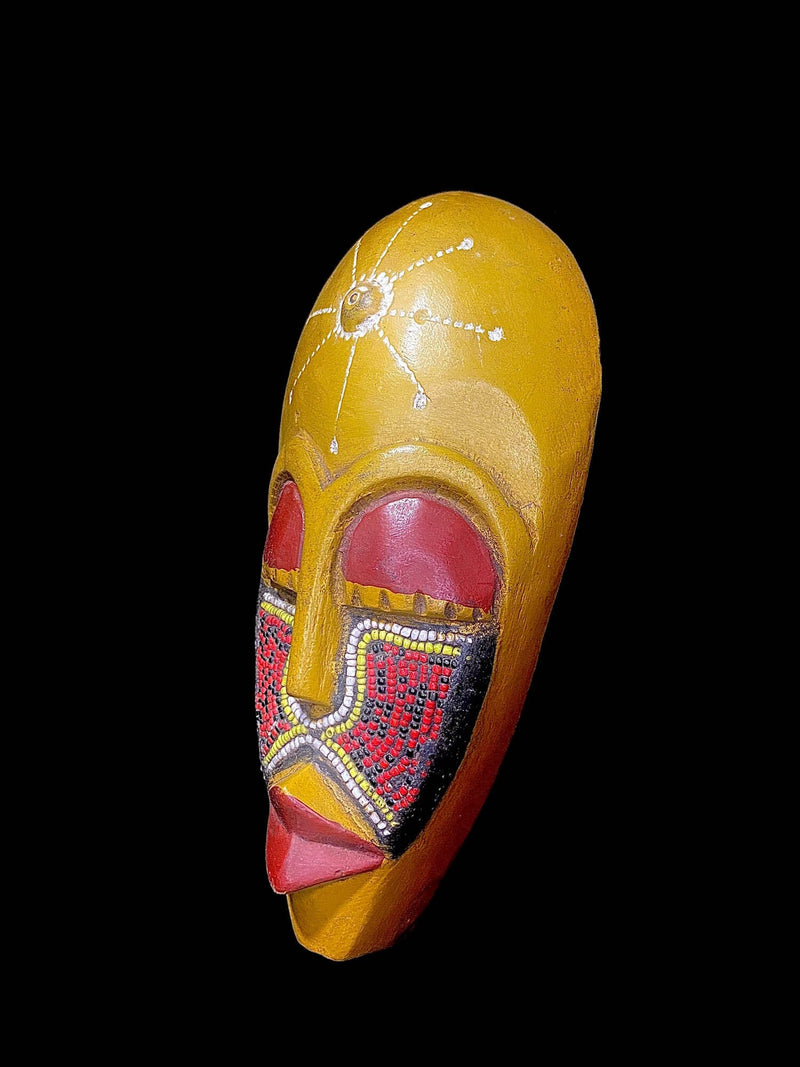 African Hand Carved and Painted African Mask from Ghana