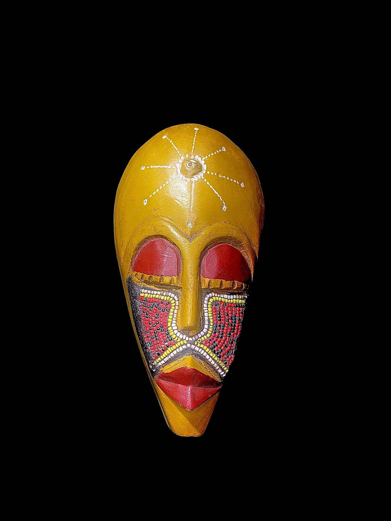 African Hand Carved and Painted African Mask from Ghana