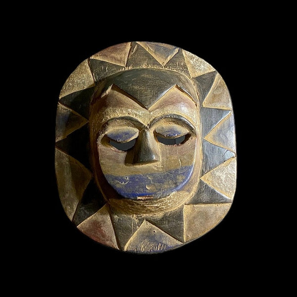 African mask art tribal Home Décor moon mask handmade Teke