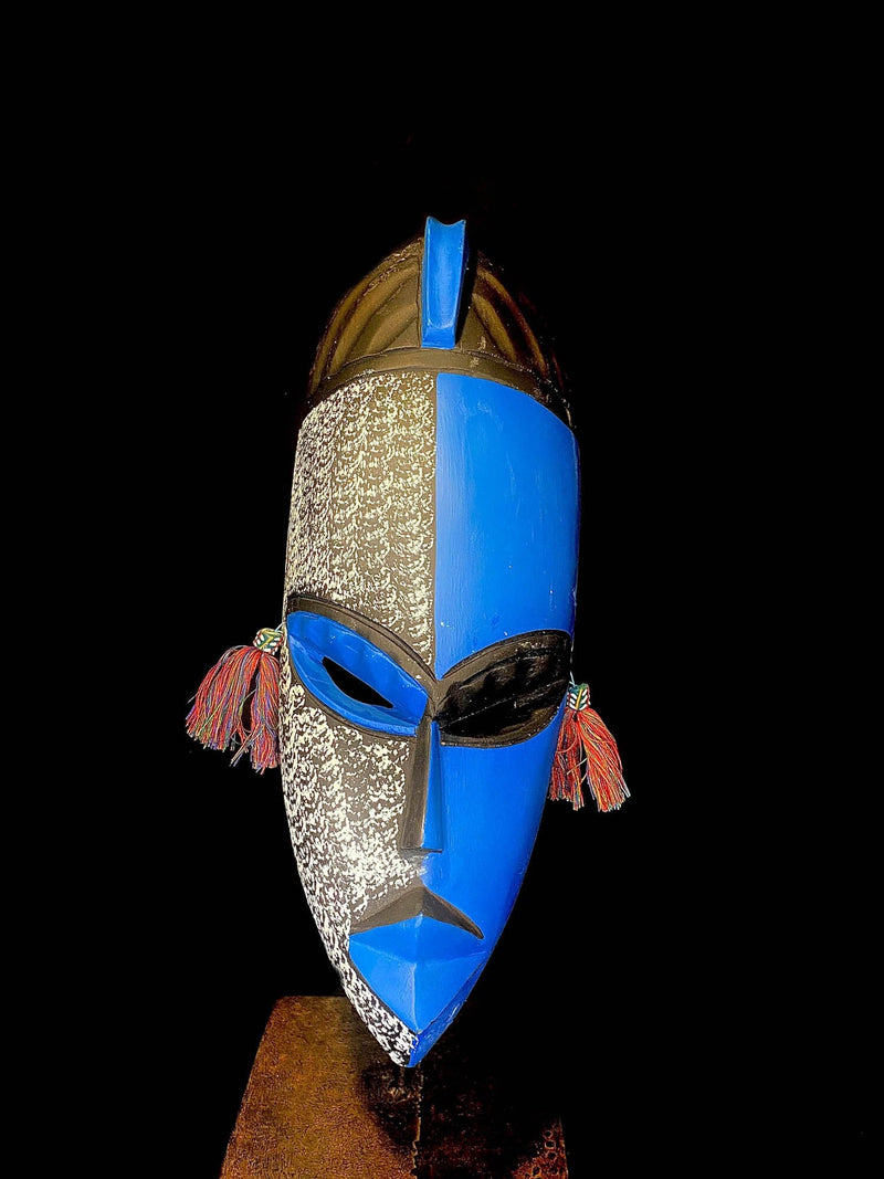 African Mask Ghana Colorful comedy-6098 - Art Objects