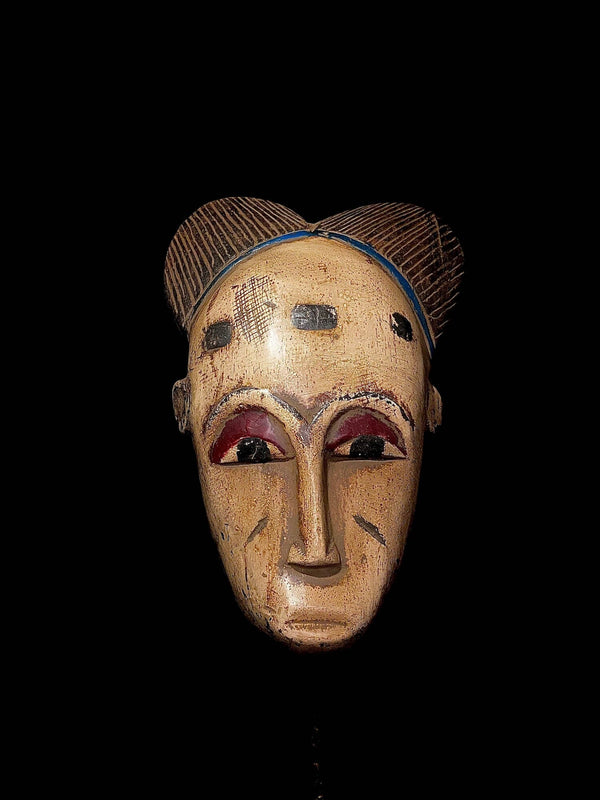 african mask Hand Carved wood Face Tribal antique guro wall