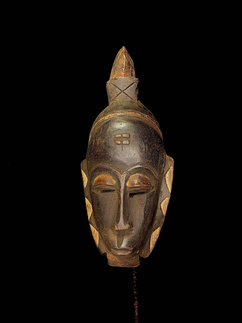 African mask hand carved wooden wall decor tribe Vintage