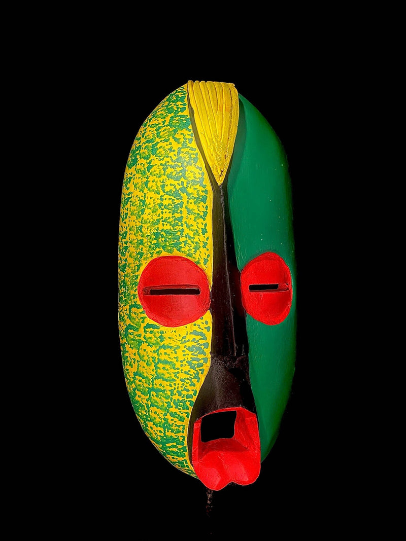 African mask handmade Ghana Carved primitive art African