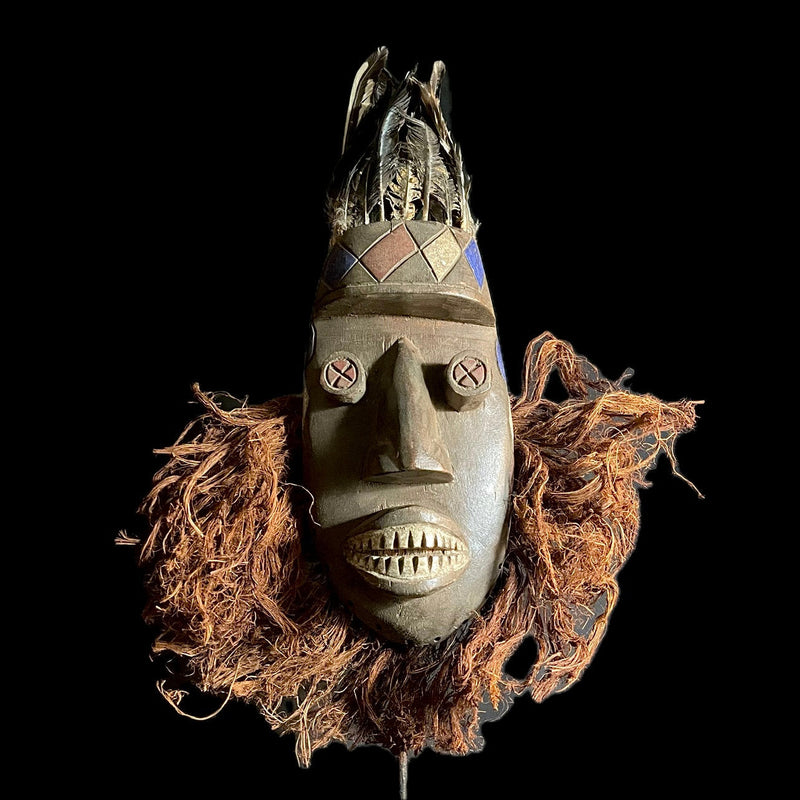 African mask handmade wall hanging primitive art African