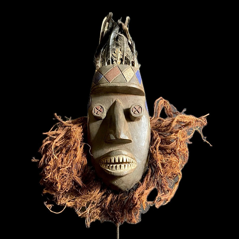 African mask handmade wall hanging primitive art African