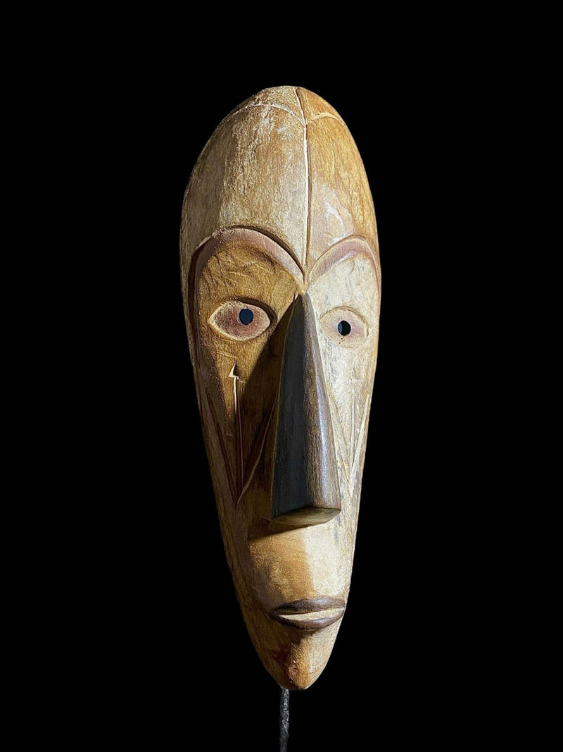 African Mask Initiation Spirit Mask With Torchlights Fang