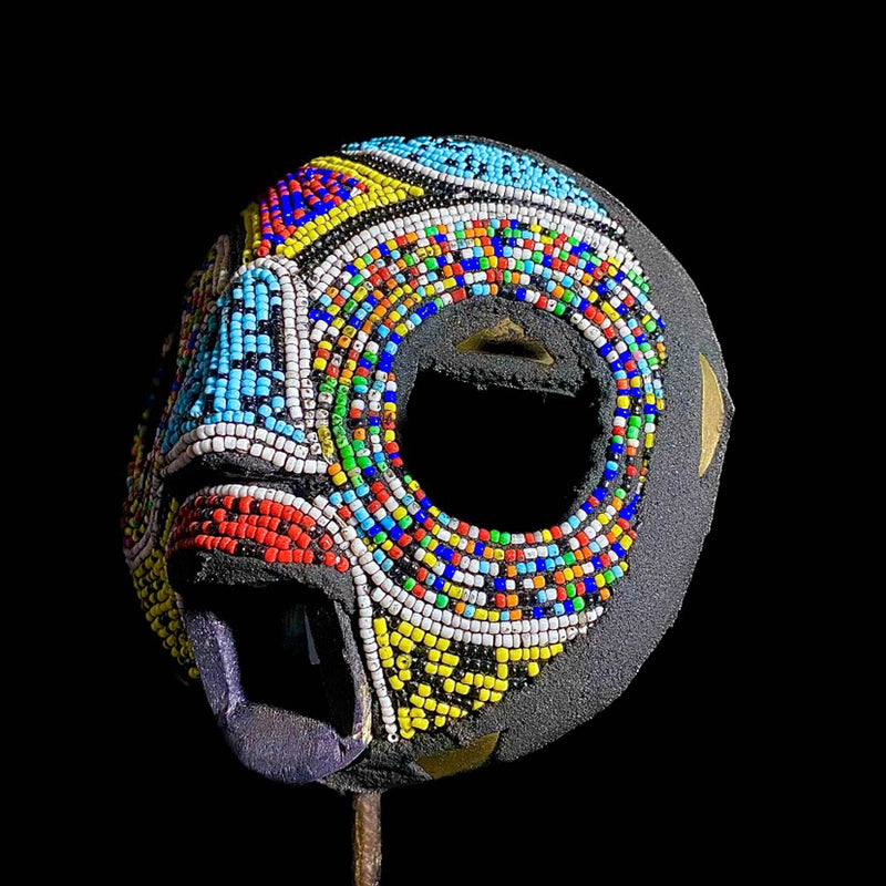 African mask Round Bird Mask Ghana Decor,wood Hand Carved