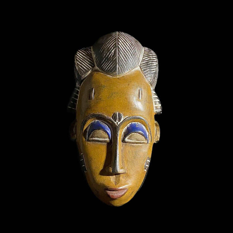 african mask Traditional Guru Tribe Yellow To Hang On A Wall