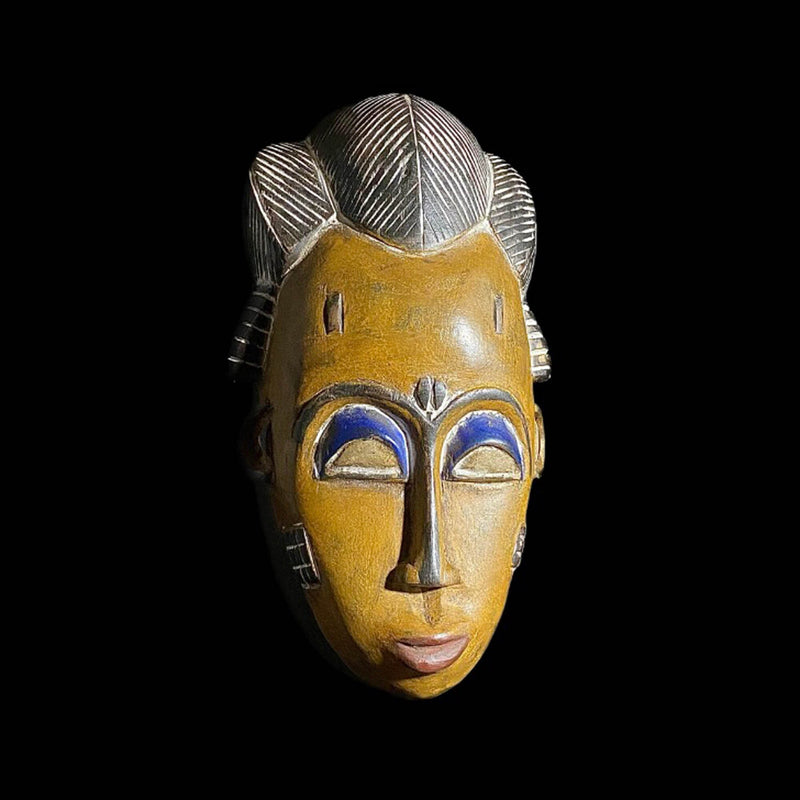 african mask Traditional Guru Tribe Yellow To Hang On A Wall