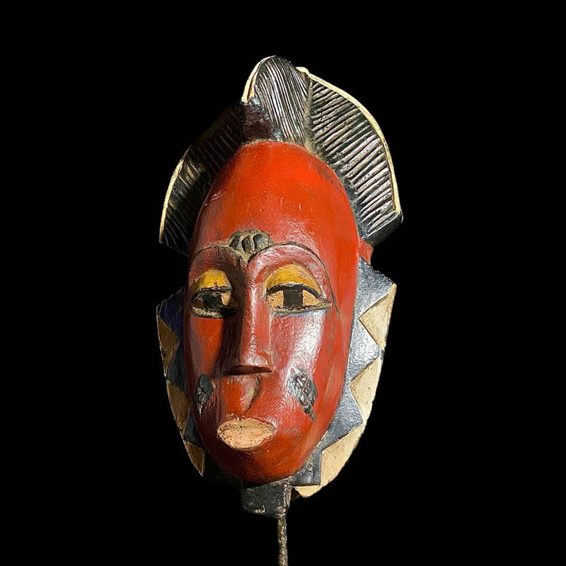 African Mask Traditional Tribal Handwork Traditional Red