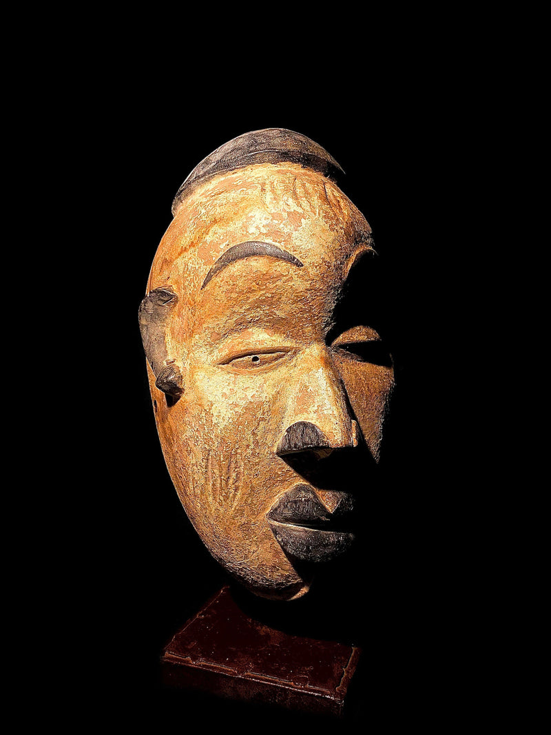 African mask Tribal Face Mask Wood Hand Carved Vintage Wall