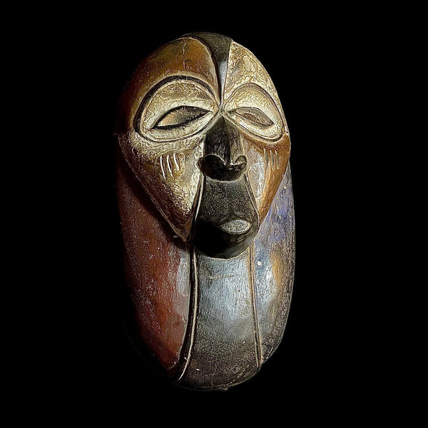African Mask Tribal Face Wood Hand Carved Vintage Wall