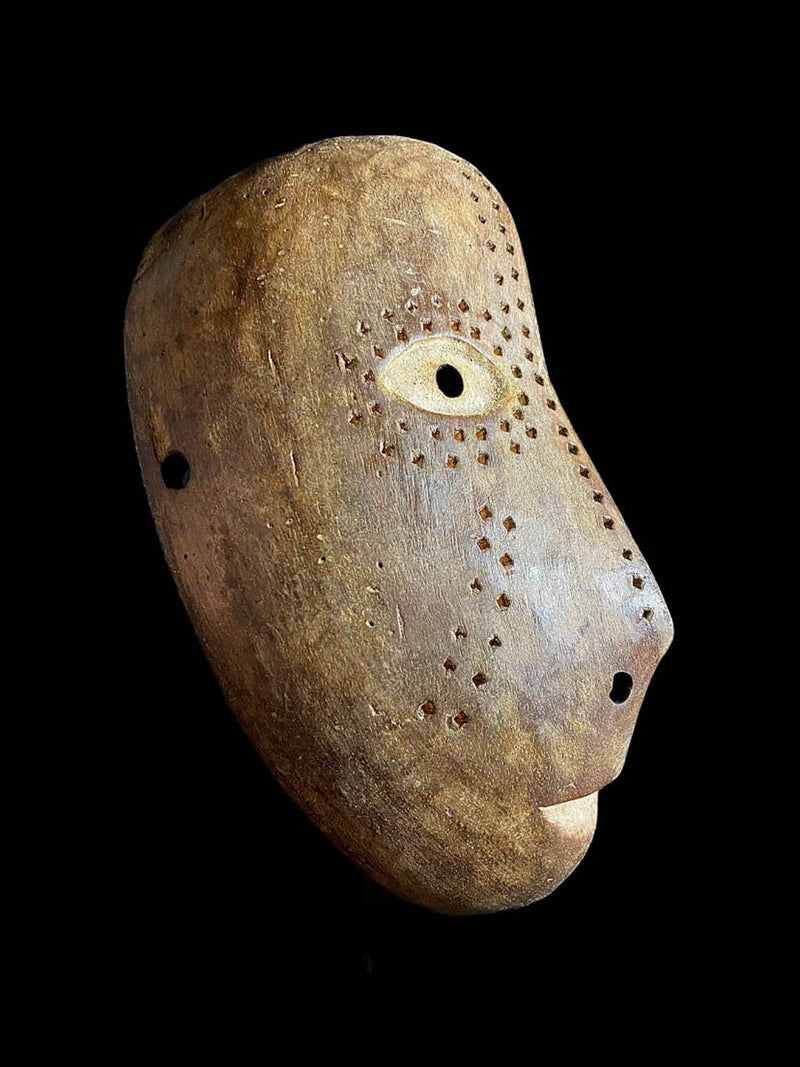 African Mask Tribal Face Mask Wood Lega Idimu Mask Congo