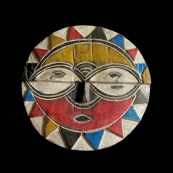 African mask tribal Home Décor moon mask handmade Teke