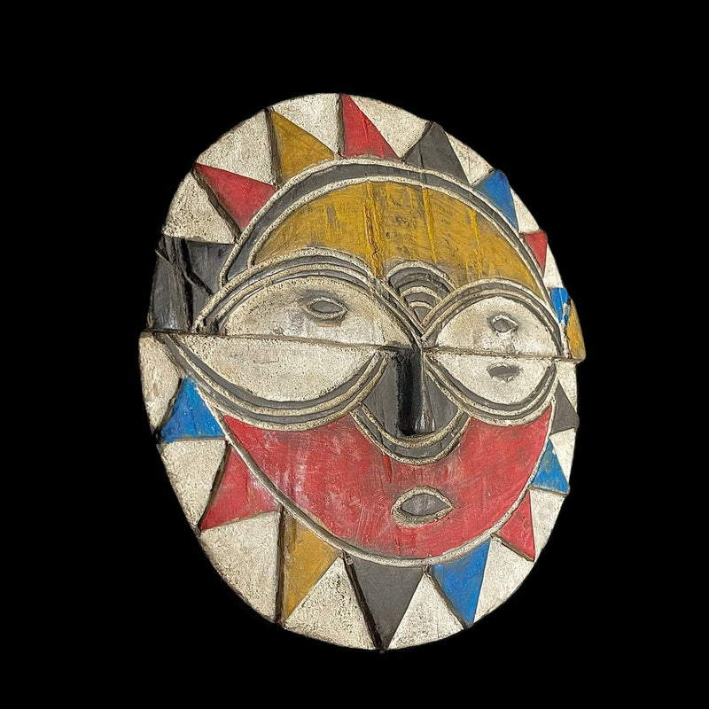 African mask tribal Home Décor moon mask handmade Teke