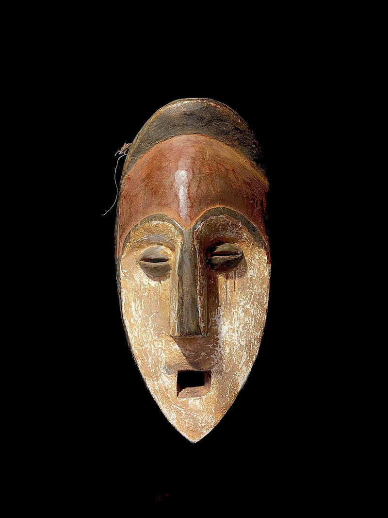 African mask tribal vintage Wood Carved Hanging famous Fang