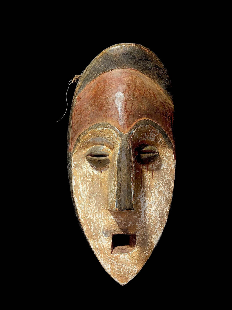 African mask tribal vintage Wood Carved Hanging famous Fang