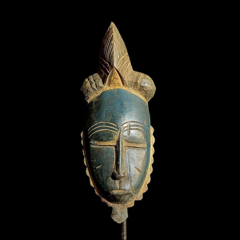 African mask Vintage Hand Carved Wooden African Art Face