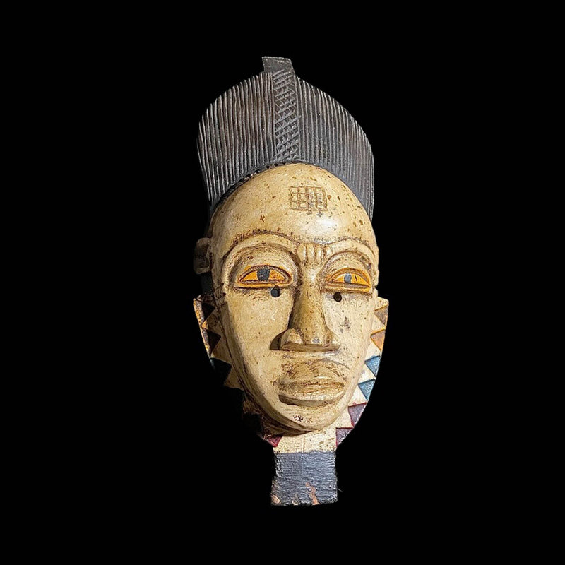 African Mask Wood Hand Carved Guro Mask Primitive Art Wall