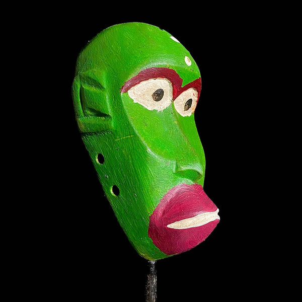 African Mask Wood Hand Carved Vintage Wall Hang Bobo Plank