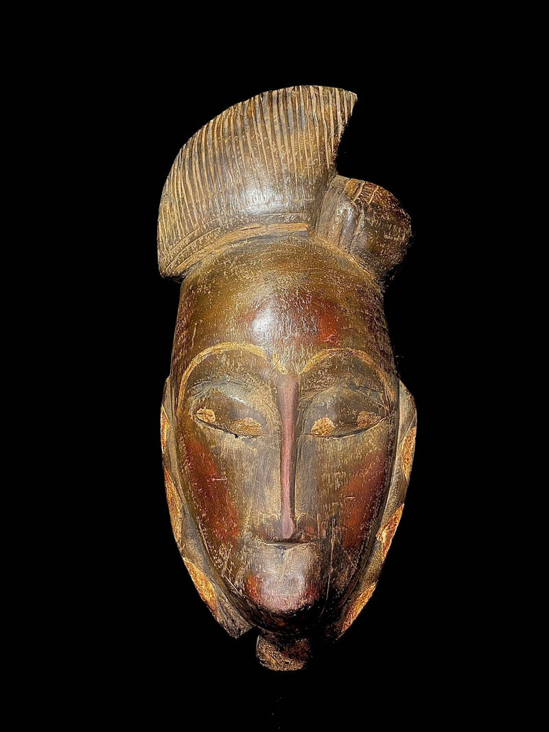 African mask Wooden Carved mask Yaure,Authentic Antique