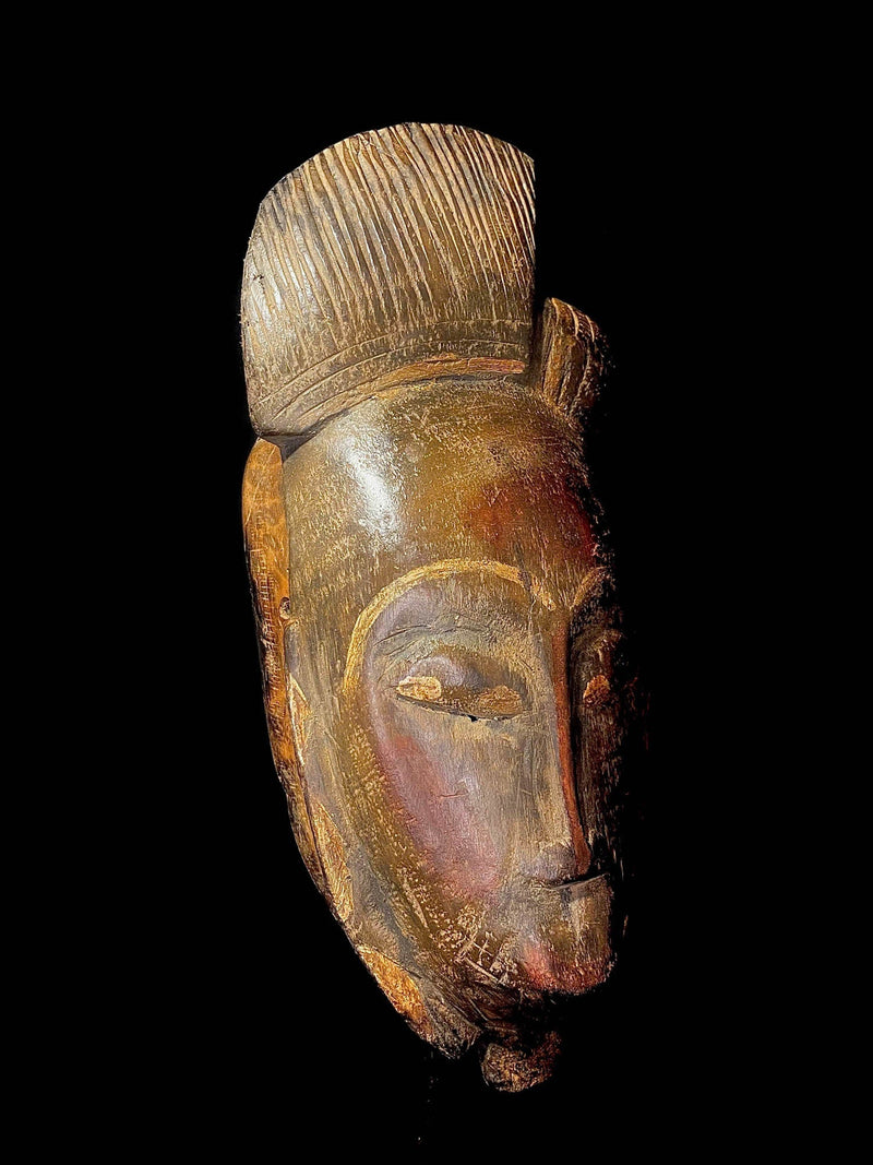 African mask Wooden Carved mask Yaure,Authentic Antique