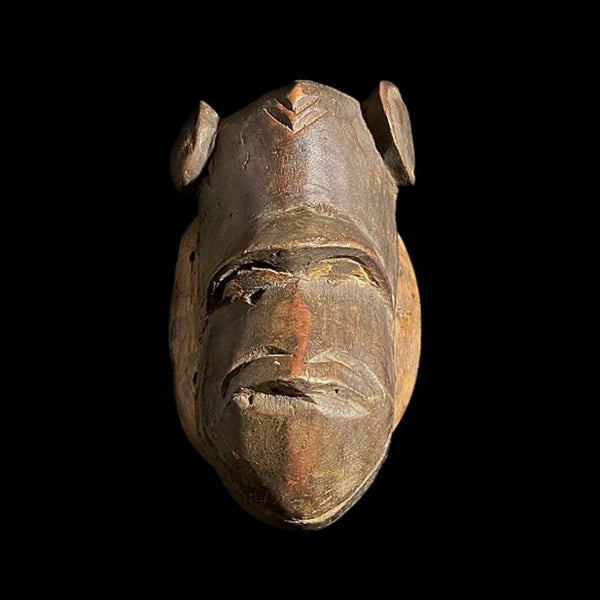 African Masks Baule Tribal Face Vintage Carved Wood Hanging