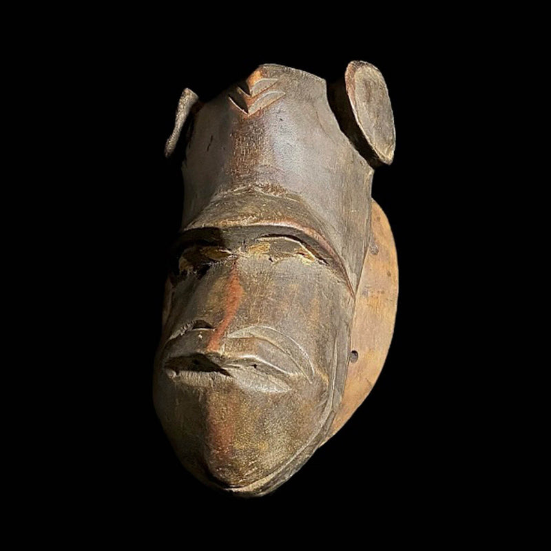 African Masks Baule Tribal Face Vintage Carved Wood Hanging