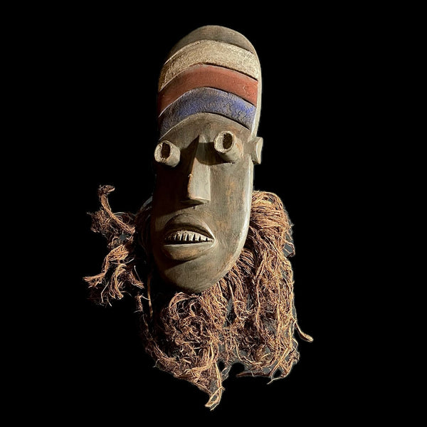 African Masks Tribal Face Carved Wood Hanging Grebo Mask