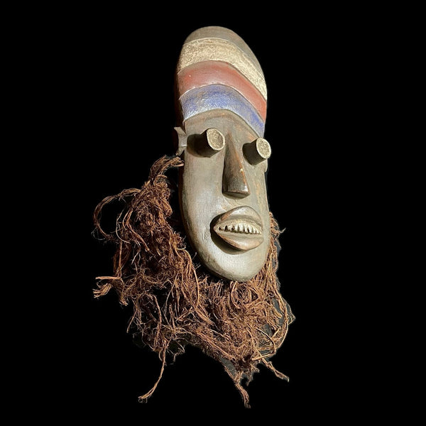 African Masks Tribal Face Carved Wood Hanging Grebo Mask