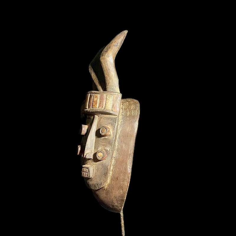 African Masks Tribal Face Vintage Carved Wood Hanging Grebo