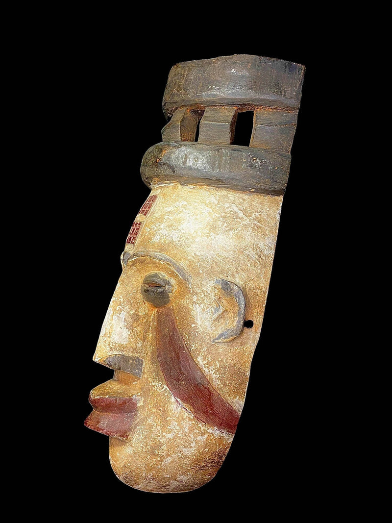 African Nigerian Igbo Wood Carved Maiden Spirit Mask IGBO
