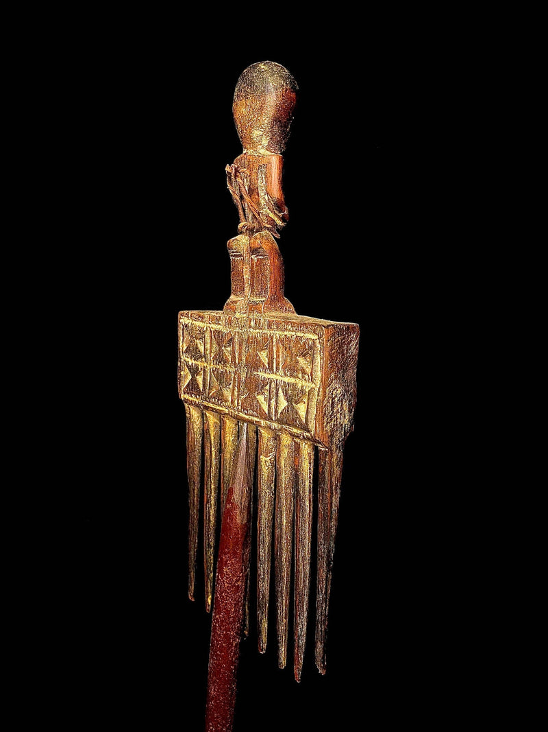 african sculpture Carved Hanging Antique Ashanti Hair Comb