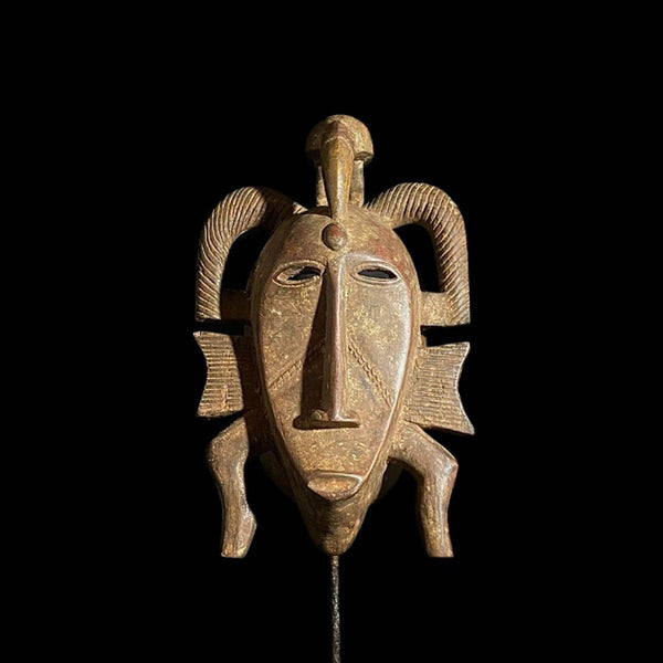 African Senufo Mask Hand Carved Wood Face Mask Antique Wall