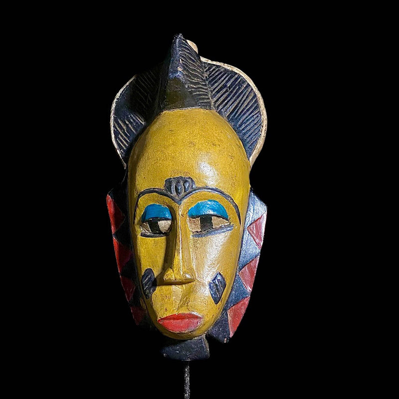 African Tribal Art Wooden Bete Guro face mask African