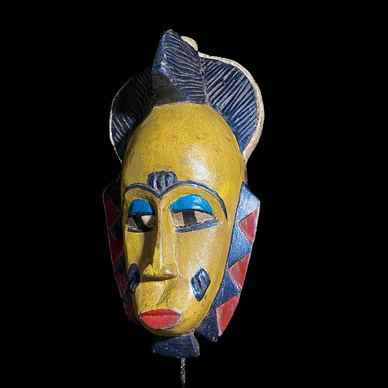 African Tribal Art Wooden Bete Guro face mask African