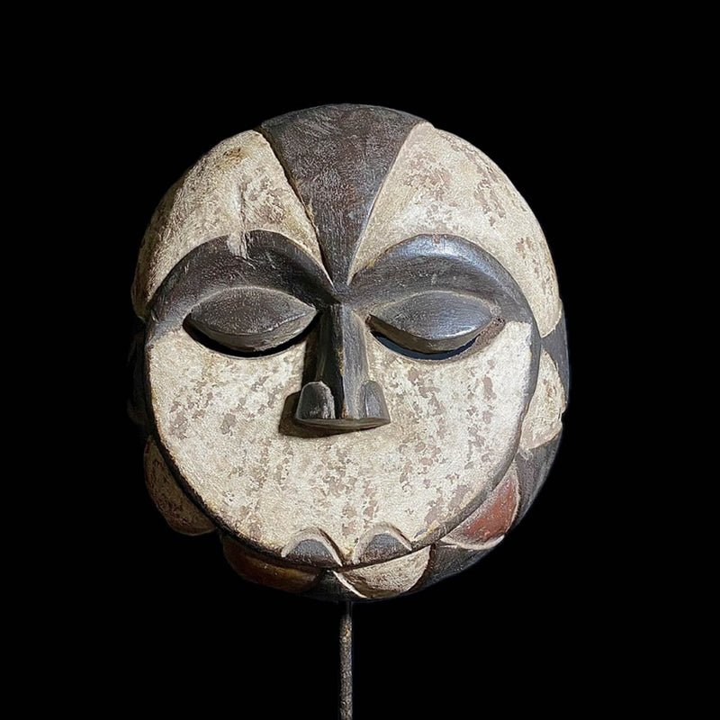 African Tribal Face Tribal Art Carved Wood Triple Face Lega