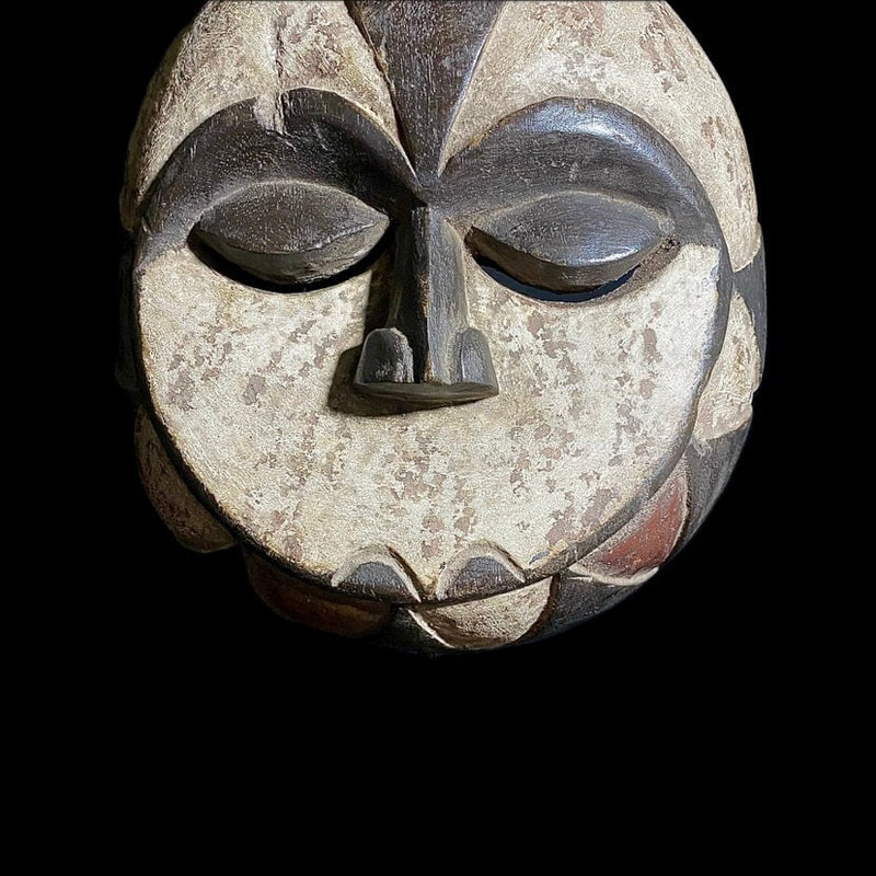 African Tribal Face Tribal Art Carved Wood Triple Face Lega