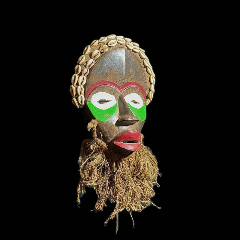 African Tribal Face Mask Wood Hand Carved Vintage Dan Kran