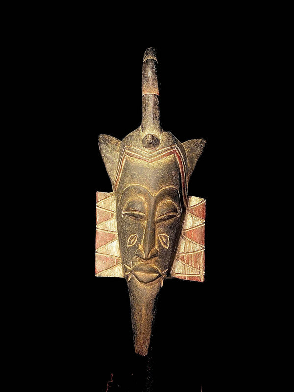 African Tribal Face Mask Hand Carved Wall Hanging Art Face