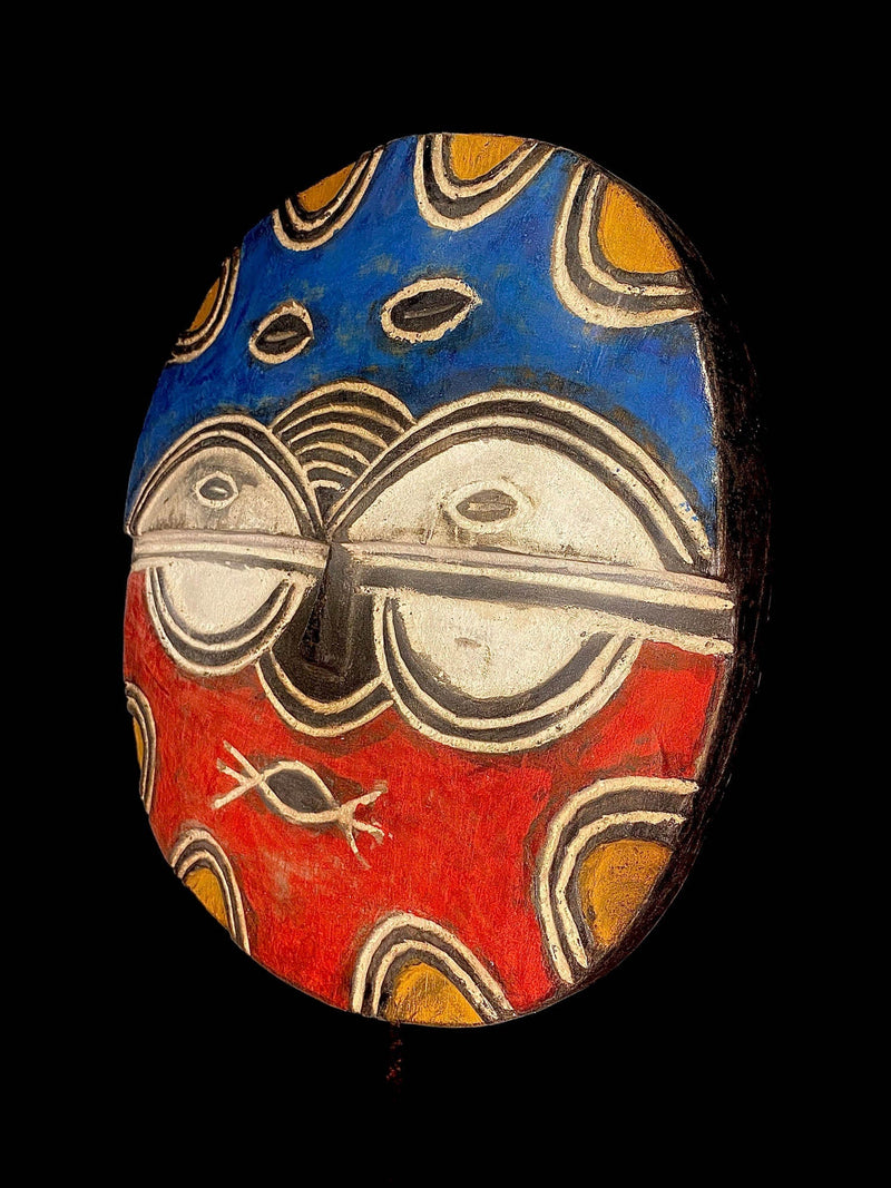 African Tribal Face Mask Wood african mask Teke-Tsaye -5942